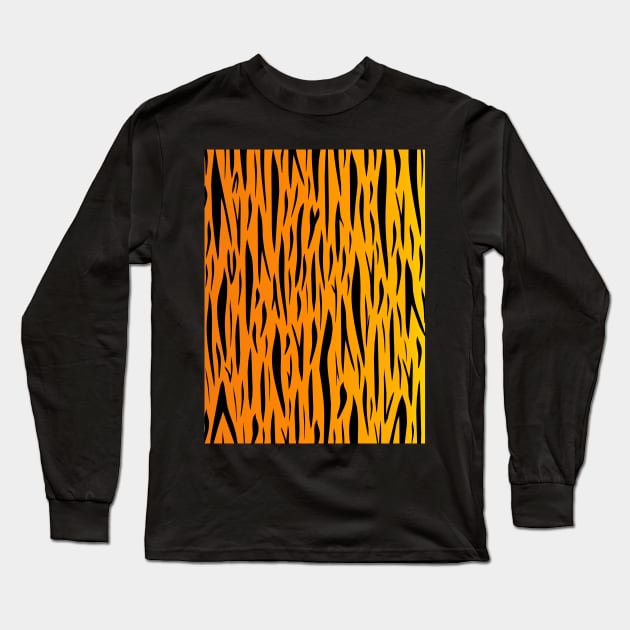 ORANGE Tiger Stripes Long Sleeve T-Shirt by SartorisArt1